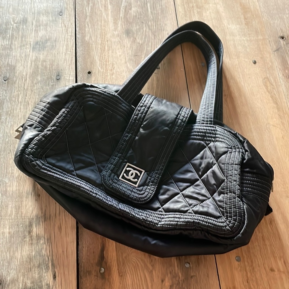 Black SILK 2005 Chanel Sport Bowling bag